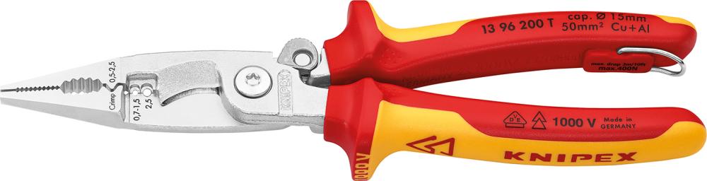 Inštalačné kliešte pre elektrikárov VDE 200 mm Knipex Inštalačné kliešte pre elektrikárov VDE 200 mm Knipex