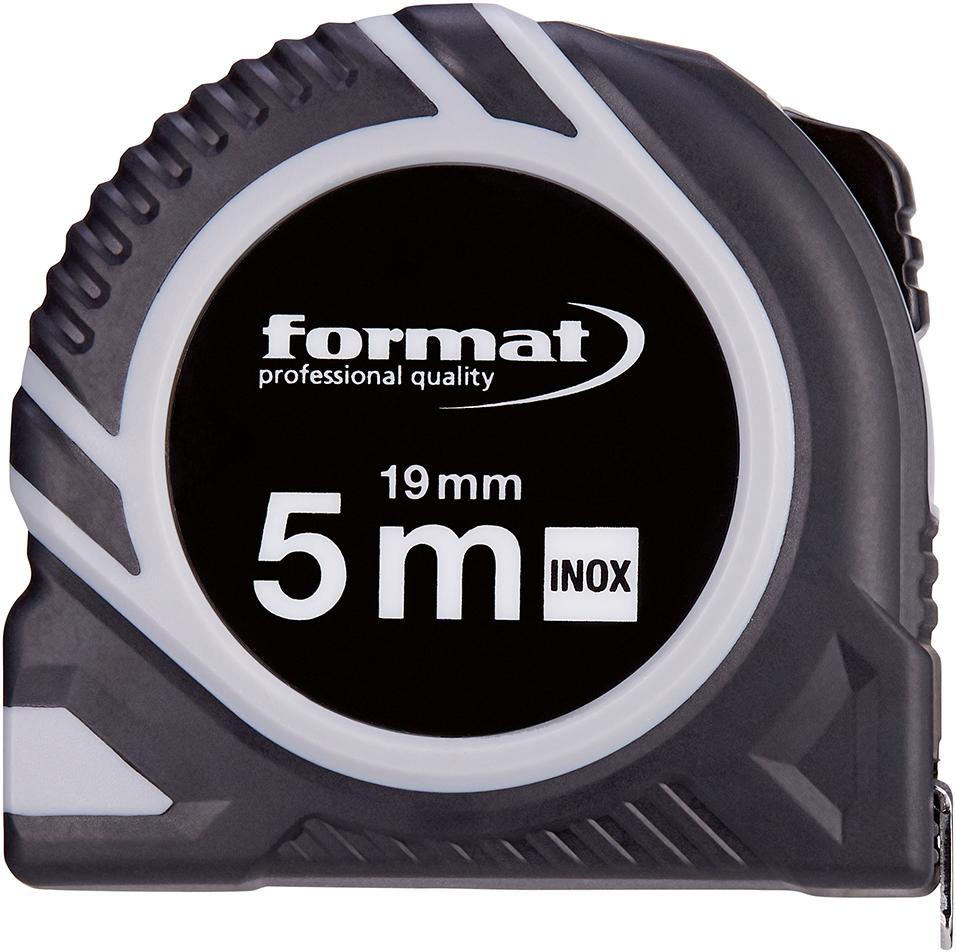 Vreckové meracie pásmo INOX 5mx19 mm strieborné FORMAT Vreckové meracie pásmo INOX 5mx19 mm strieborné FORMAT