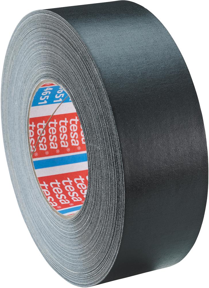 Textilná lepiaca páska 4651-04 s plastovým povrchom 50 mm x 50 m čierna farba tesa Textilná lepiaca páska 4651-04 s plastovým povrchom 50 mm x 50 m čierna farba tesa