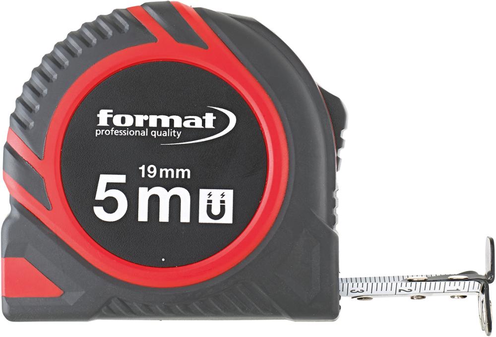 Vreckové meracie pásmo Magnet 5mx19 mm biele FORMAT Vreckové meracie pásmo Magnet 5mx19 mm biele FORMAT