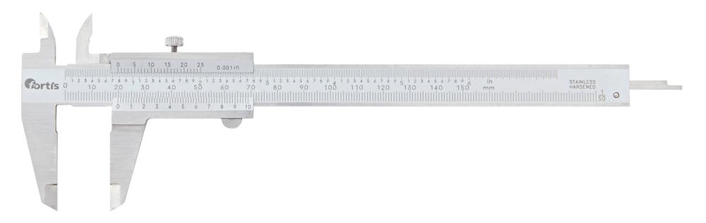 Vreckové posuvné meradlo s nastavením 150 mm 1/50 1/1000 FORTIS Vreckové posuvné meradlo s nastavením 150 mm 1/50 1/1000 FORTIS