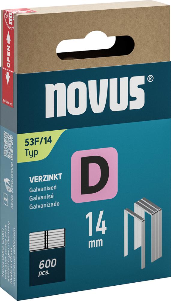 Spona z plochého drôtu Dtyp 53F/14 mm zn Novus OJpo 600 kusov Spona z plochého drôtu Dtyp 53F/14 mm zn Novus OJpo 600 kusov