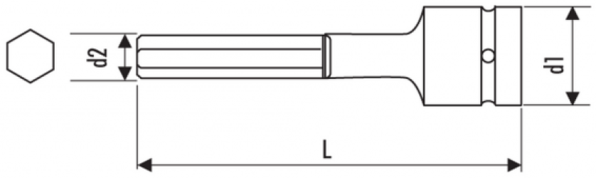 Hlavica 1/2" 12 mm priemyselná 6-hranná zástrčná E113627