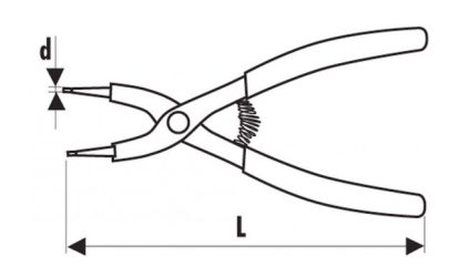 Kliešte na poistné krúžky zahnuté 140 mm E117920