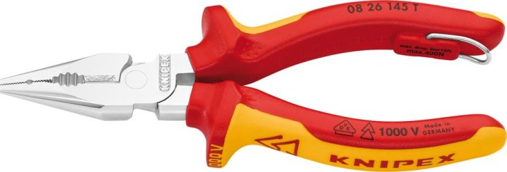 Špicaté kombinované kliešte VDE TT s viackomponentovými rukoväťami 145 mm KNIPEX