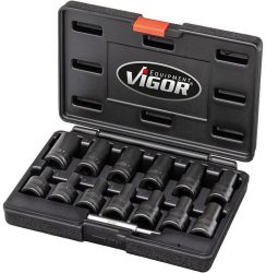 Súprava skrutkovačov so špirálovou drážkou 1/2" 34 mm s vyrážačom 14-dielna 6 - 19 mm v