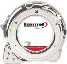 Vreckové meracie pásmo pochrómované 8mx25 mm biele FORMAT