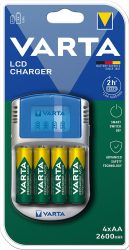 Nabíjačka LCD Charger na 4 akumulátory AA/AAA so 4akumulátormi AA 2600 mAh
