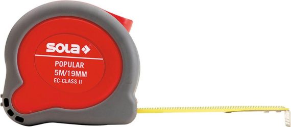Vreckové meracie pásmo Popular 5mx19 mm žlté Sola