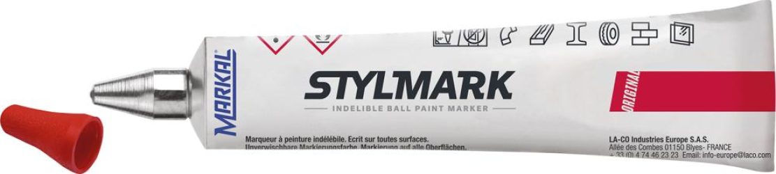 Popisovač v tube Markal Stylmark 50 ml červený