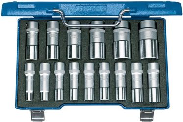 Adaptér nástrčných kľúčov v súprave 12-hranný 1/2" 10-32 mm 15-dielna Gedore