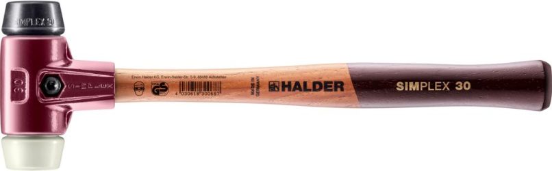 Mäkké kladivo SIMPLEX Guma/nylon 30 mm HALDER