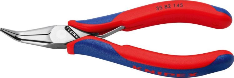 Ploché okrúhle kliešte pre elektroniku zahnuté 145 mm KNIPEX