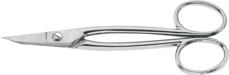 Zlatnícke nožnice zahnuté poniklované s úchopovými okami 175 mm Erdi