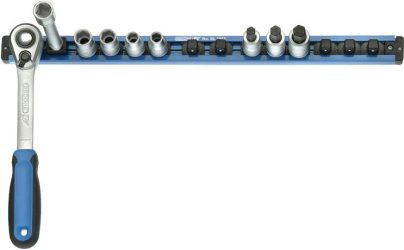 Nástrčná lišta pre 16 ks 4-hranných nadstavcov nástrčného kľúča 1/2" 580 mm Gedore