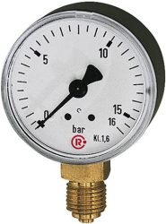 Manometer stojaci 63 mm 0-10 barov G1/4" RIEGLER
