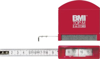 Vreckové meracie pásmo TOP M 3mx13 mm biele BMI