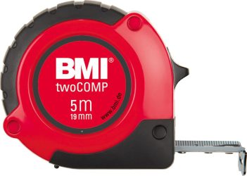 Vreckové meracie pásmo twoCOMP 5mx19 mm biele BMI