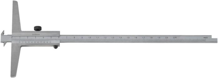Posuvný hĺbkomer s dvojitým hákom s dvojitými meracími plochami 200 mm FORTIS