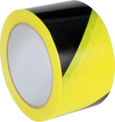 Výstražná označovacia páska PVC samolepiaca 60 mmx66m žltá/čierna