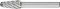 Technická fréza TK tvar okrúhleho kužeľa 1020 INOX 6 mm 10 x 20 mm Pferd