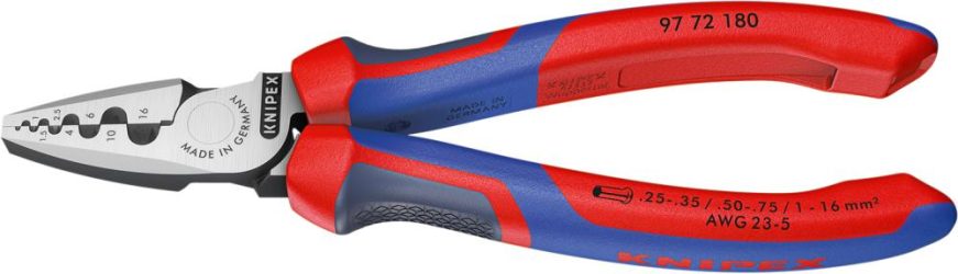 Kliešte na dutinky s viaczložkovými rukoväťami 180 mm mm2 KNIPEX