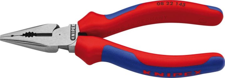 Špicaté kombinované kliešte leštené s viackomponentovými rukoväťami 145 mm KNIPEX
