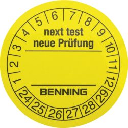 Certifikačná známka vykonania skúšky Benning
