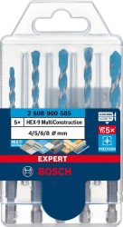 Súprava príklepových vrtákov HEX-9 5-dielna 4/5/6/8 mm MultiConstruction EXPERT